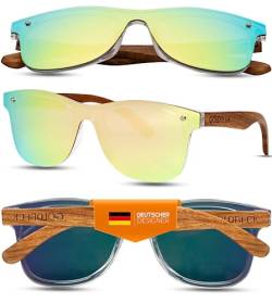 GOLDBECK Handgefertigte Holz-Sonnenbrille für Herren & Damen | polarisiert (UV400) | Schlankes, hochwertiges Design | Türkis von GOLDBECK