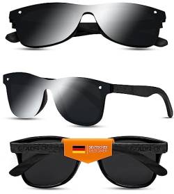 GOLDBECK´s Handgefertigte Holz-Sonnenbrille für Herren & Damen | polarisiert (UV400) | Schlankes, hochwertiges Design | Schwarz von GOLDBECK