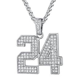 GoldChic Personalisierte 00-99 Halskette Tenniskette Kupfer Herren Iced Out Zirkonia 2 Zahlen DIY-Kombination 00-99 Engelsnummer Kette in Silber Mode Accessoires von GOLDCHIC JEWELRY