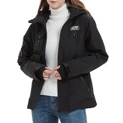 GOLYOY Bomberjacke Damen Leicht Windjacke mit Viele Taschen Jacke Damen mit Kapuze Techwear Streetwear Jacke Hip Hop Outdoor Jacken für Damen von GOLYOY