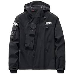 GOLYOY Bomberjacke Herren Techwear Windbreaker mit Viele Taschen Streetwear Outdoor Jacken für Männer von GOLYOY