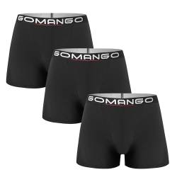 GOMANGO Boxershorts Herren aus Modal: 3er Pack Unterhosen | V-Comfort Relax Unterwäsche schwarz | ohne scheuern | Boxer Men | Größe 3XL von GOMANGO