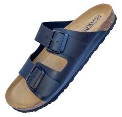 GONKOS®, Ledersandalen mit Schnallen, echtes Leder, Naturkork, verstellbare Schnallen am Fuß, Herren-/Damen Sandalen, Qualitätssandalen, Made in Spain, Farbe Schwarz, Größe 40 von GONKOS