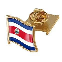 Flaggen Brosche Costa Rica Flagge, Emaille Anstecknadel, Kristalltropfen Öl Anstecknadel, Weltflaggen Abzeichen, Kleidung, Schal Accessoires, Art Deco Brosche, Große Vintage Brosche, Brosche von GONMFKM