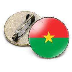 Flaggenbrosche Burkina Faso Kartenbrosche Persönlichkeit Runde Flaggenkarte Brosche Pin Hemd Tasche Kleidung Rucksack Abzeichen Schmuck Geschenk, Frauen Männer Brosche Abzeichen Zubehör Unis von GONMFKM