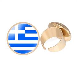 GONMFKM Modischer Fingerring Mit Griechischer Nationalflagge – Modische, Coole Öffnung, Verstellbare Knöchelringe, Accessoires, Schmuck, Geschenk Für Männer, Frauen, Liebhaber, Jungen, Straße, Gelb, von GONMFKM