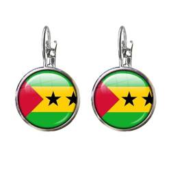 Mode Persönlichkeit Ghana Flagge Creolen 16 Mm Glas Cabochon Französisch Dekorationen Haken Ohrringe, Mode Charme Schmuck Für Frauen Mädchen Damen Geschenk, Mode Ohrring, Einheitsgröße von GONMFKM
