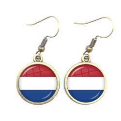 Mode Persönlichkeit Niederlande Flagge Baumeln Ohrring National Logo Bild Glas Cabochon Charme Creolen Haken Ohrring, Schmuck Zubehör Für Frauen Männer Mädchen Geschenk, Gelb, Einheitsgröße von GONMFKM