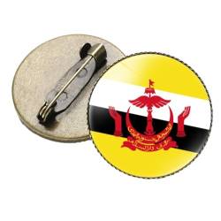 Modische Brunei-Flaggen-Label-Anstecknadel, Asiatische Nationale Runde Flaggen-Abzeichen-Brosche, Patriotische Brosche Für Damen Und Herren, Kleidung, Hut, Rucksack, Accessoires, Geschenke, von GONMFKM