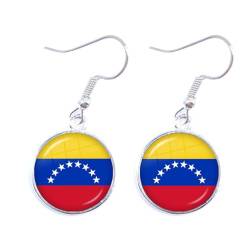 Modische Persönlichkeit, Venezuela-Flagge, Haken-Ohrring, Modische Nationalflagge, Glas-Anhänger, Baumelnde Ohrringe, Schmuck, Weihnachts-Creolen, Geschenk-Accessoires Für Damen Und Herren, von GONMFKM