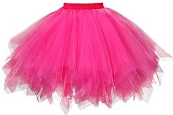 GOOBGS Damen 50er Ballettrock Multi-SchichtenVintage Ballet Blase Firt Tulle Petticoat Puffy Tutu Fuchsia Medium New von GOOBGS