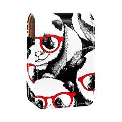 Panda Lippenstift-Etui, tragbare Make-up-Tasche, Reise-Lippenstift-Organizer, Etui mit Spiegel, Mini-Lippenstift-Aufbewahrungsbox für Damen, Schwarz / Weiß, Mehrfarbig, 9.5x2x7 cm/3.7x0.8x2.7 in von GORDESC