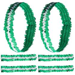 GORGECRAFT Pailletten-Stirnband, funkelnd, breit, elastisch, dehnbar, glitzernd, modisch, verstellbar, Zubehör für Frauen, Sport, Tanz, Party, Teams, Store, Limettengrün, 10 Stück von GORGECRAFT
