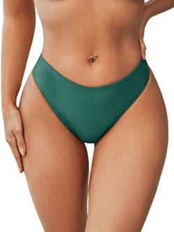 GORGLITTER Damen Bikini Höschen Basic Bikinislip Bikinihose Bikini Unterteil Bikini Bademode Bottom Grün L von GORGLITTER