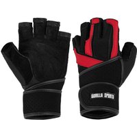 GORILLA SPORTS Trainingshandschuhe Fitness Handschuhe - mit Handgelenkstütze, Leder, Sporthandschuhe Größe S/M/L/XL, für Krafttraining, Bodybuilding, für Herren Damen von GORILLA SPORTS