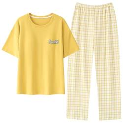 GOSO 2pcs Pyjamas Set für Mädchen 10-17 Jahre Print Kurze Ärmel Hosen Casual Sleepwear Tops & Pants Geschenk für Kinder/Teenager Girsl von GOSO