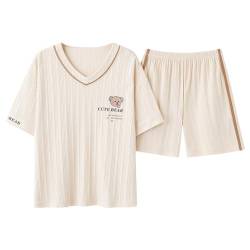 GOSO 2pcs Pyjamas für Mädchen Baumwolle Kurze Ärmel Shorts gedruckt lässig niedlich Sleepwear Tops & Hosen Pyjamas Set für Teenager-Mädchen für den Sommer von GOSO