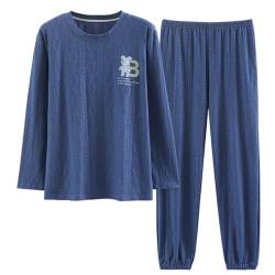 GOSO Boys 2pcs Pyjamas Set Lange Ärmel Stylish Cotton Loungewear Set Nachtwäsche für Winter/Herbst, Atmungsaktiv Schlafanzug Set für Teen Boys Big Boys von GOSO