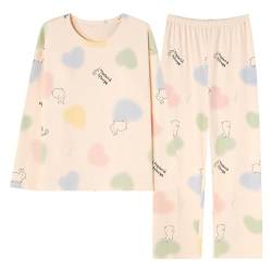 GOSO Girls Cotton Pyjamas Set Stylish Loungewear Set T-Shirt Pants Nightwear for Winter/Autumn, Breathable Cute Stylish Sleepwear Set for Teen Girls von GOSO