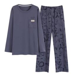 GOSO Jungen Pyjama Sets Baumwolle Nachtwäsche für Herbst/Winter 2pcs Cartoon Pjs Sets, Lange Ärmel & Lange Hosen Rundhalsausschnitt Loungwear Set für große Teenager Jungen von GOSO