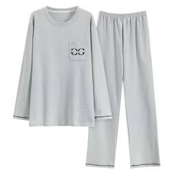 GOSO Jungen Schlafanzug Sets Baumwolle Nachtwäsche für Herbst/Winter 2pcs Pjs Sets, Lange Ärmel& Lange Hosen Rundhalsausschnitt Loungwear Set für große Jungen von GOSO