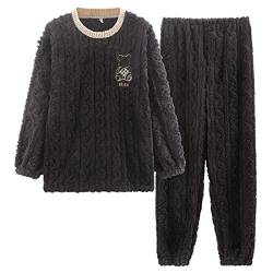 GOSO Jungen Schlafanzug Sets Fleece Flanell Nachtwäsche für Winter 2pcs Pjs Sets, Langarm&Hosen Loungwear Set für große Teenager Jungen 9-15Jahre von GOSO