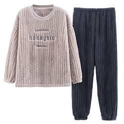 GOSO Jungen Schlafanzug Sets Fleece Flanell Nachtwäsche für Winter 2pcs Pjs Sets, Langarm&Hosen Loungwear Set für große Teenager Jungen 9-15Jahre von GOSO