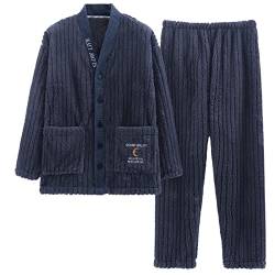 GOSO Jungen Schlafanzug Sets Fleece Flanell Nachtwäsche für Winter 2pcs Pjs Sets, Langarm&Hosen Loungwear Set für große Teenager Jungen 9-15Jahre von GOSO