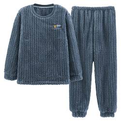 GOSO Jungen Schlafanzug Sets Fleece Flanell Nachtwäsche für Winter 2pcs Pjs Sets, Langarm&Hosen Loungwear Set für große Teenager Jungen 9-15Jahre von GOSO