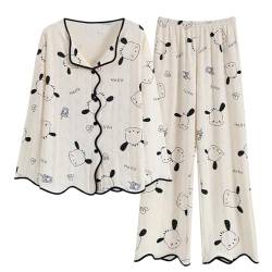 GOSO Mädchen Baumwolle Pyjamas Set Warme Loungewear Set Button Down Lange Ärmel Lange Hose Nachtwäsche Niedliche Stylische Nachtwäsche für große Mädchen von GOSO