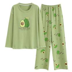 GOSO Mädchen Baumwollpyjamaset Warmes Loungewear Set Rundhalsausschnitt Lange Ärmel Lange Hose Nachtwäsche, Niedliches Stylisches Schlafanzugset für große Mädchen von GOSO