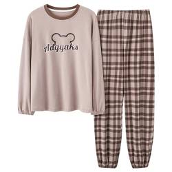 GOSO Mädchen Schlafanzug Set Stilvolle Langarm Loungewear Set Nachtwäsche mit Tasche für Winter/Herbst, Atmungsaktive Nachtwäsche Set für Teenager Mädchen von GOSO