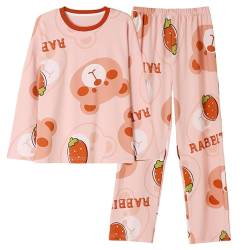 GOSO Mädchen Schlafanzug Set Stilvolle Langarm Loungewear Set Nachtwäsche mit Tasche für Winter/Herbst, Atmungsaktive Nachtwäsche Set für Teenager Mädchen von GOSO