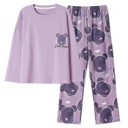 GOSO Mädchen Schlafanzug Set Stilvolle Langarm Loungewear Set Nachtwäsche mit Tasche für Winter/Herbst, Atmungsaktive Nachtwäsche Set für Teenager Mädchen von GOSO