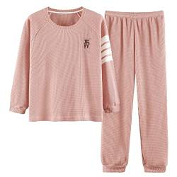 GOSO Mädchen Waffel 2pcs Pyjamas Set Stylish Loungewear Set Nachtwäsche für Winter/Herbst, Atmungsaktive Nachtwäsche Set für Teenager Mädchen von GOSO