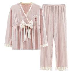 GOSO Pyjamas Set für Teenager Mädchen Lange Ärmel Top und Hose, Rundhalsausschnitt Baumwolle Nachtwäsche niedlich gedruckt lässig Nachtwäsche M-2XL Lounge Wear PJS, Geschenke für große Mädchen von GOSO