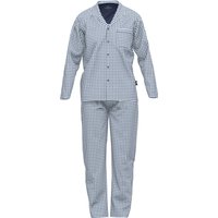 GÖTZBURG Pyjama, kariert, Knopfleiste, Reverskragen, für Herren, blau, 50 von GÖTZBURG