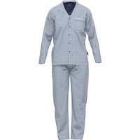 GÖTZBURG Pyjama, kariert, Knopfleiste, Reverskragen, für Herren, blau, 52 von GÖTZBURG