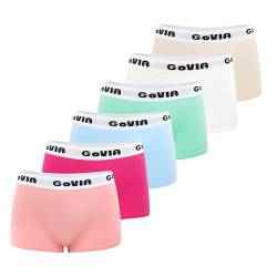 GOVIA Damen Boxershorts Baumwolle mit Flexibel Sportlicher Bund Unterwäsche für Frauen Unterhosen 6er Pack 3921C S von GOVIA