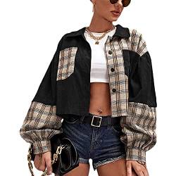 Damen Y2k Hoodies Sweatshirt Langarm Crop Top Reißverschluss Jacke Casual Vintage Crop Hoodies, A-schwarz, 42 von GOWEGB