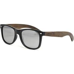 GOWOOD Sonnenbrille Damen & Herren aus Holz | Premium polarisiert Echtholzbügel & Acetatrahmen | verdunkelte Holzbrille UV400 | Holzbrille Damen & Herren UV Schutz | gekennzeichnet (silber) von GOWOOD