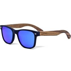 Sonnenbrille Damen & Herren aus Holz | Premium polarisiert Echtholzbügel & Acetatrahmen | geschwärzte Sonnenbrille UV400 Gläser | Damen & Herren Holzbrille UV Schutz | gekennzeichnet von GOWOOD