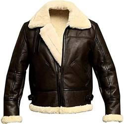 GOZYLA Winterjacke Herren Fleecejacke Übergangsjacke Winter Lederjacke Wärme Fleece Gefütterte Jacken Stehkragen Winterparka mit Taschen (Color : Beige, Size : L) von GOZYLA