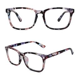 GQUEEN Fake Brille Ohne Stärke Damen Herren Nerdbrille UV400,PE2 von GQUEEN