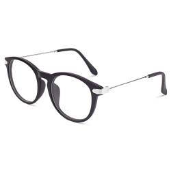 GQUEEN Modische Hornbrille Schlüsselloch Metallbügel Klare Gläser Brille PE8 von GQUEEN