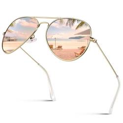GQUEEN Pilotenbrille Herren Damen Polarisierte Sonnenbrille Pilot Leichte Metalllegierung 58MM 62MM UV400 von GQUEEN