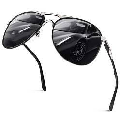GQUEEN Polarisiert Piloten Sonnenbrille Herren Damen Pilotenbrille UV400 von GQUEEN