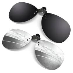 GQUEEN Polarisierte angeklippt Flip Randlose Flieger Objektiv Außen Fahren Angeln Sonnenbrille,JP94 von GQUEEN
