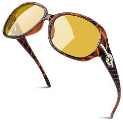 GQUEEN Übergroße Polarisierte Sonnenbrille Damen UV400 Schutz Vintage Fashion Trendy Sonnenbrille von GQUEEN