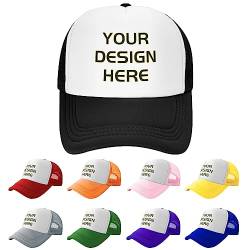 GQWJKSZ Benutzerdefinierte Hüte für Männer, personalisierte Trucker-Hüte, Baseballkappe, atmungsaktive Netzmütze, fügen Sie Ihr eigenes Bild/Text/Logo hinzu von GQWJKSZ